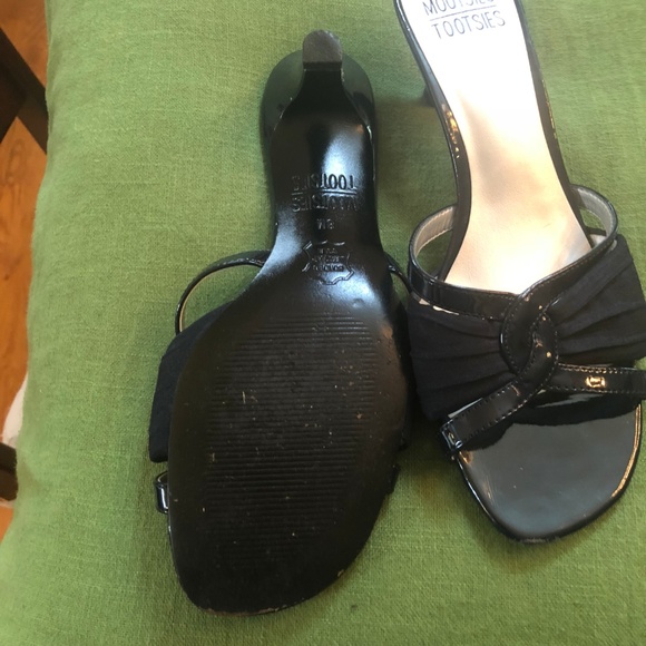 Navy Open Toed Slide in Heels - Picture 3 of 3